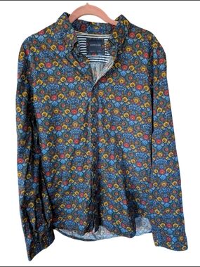 Eclectic Navy Bright Floral Button-Up Shirt Porter & Ash